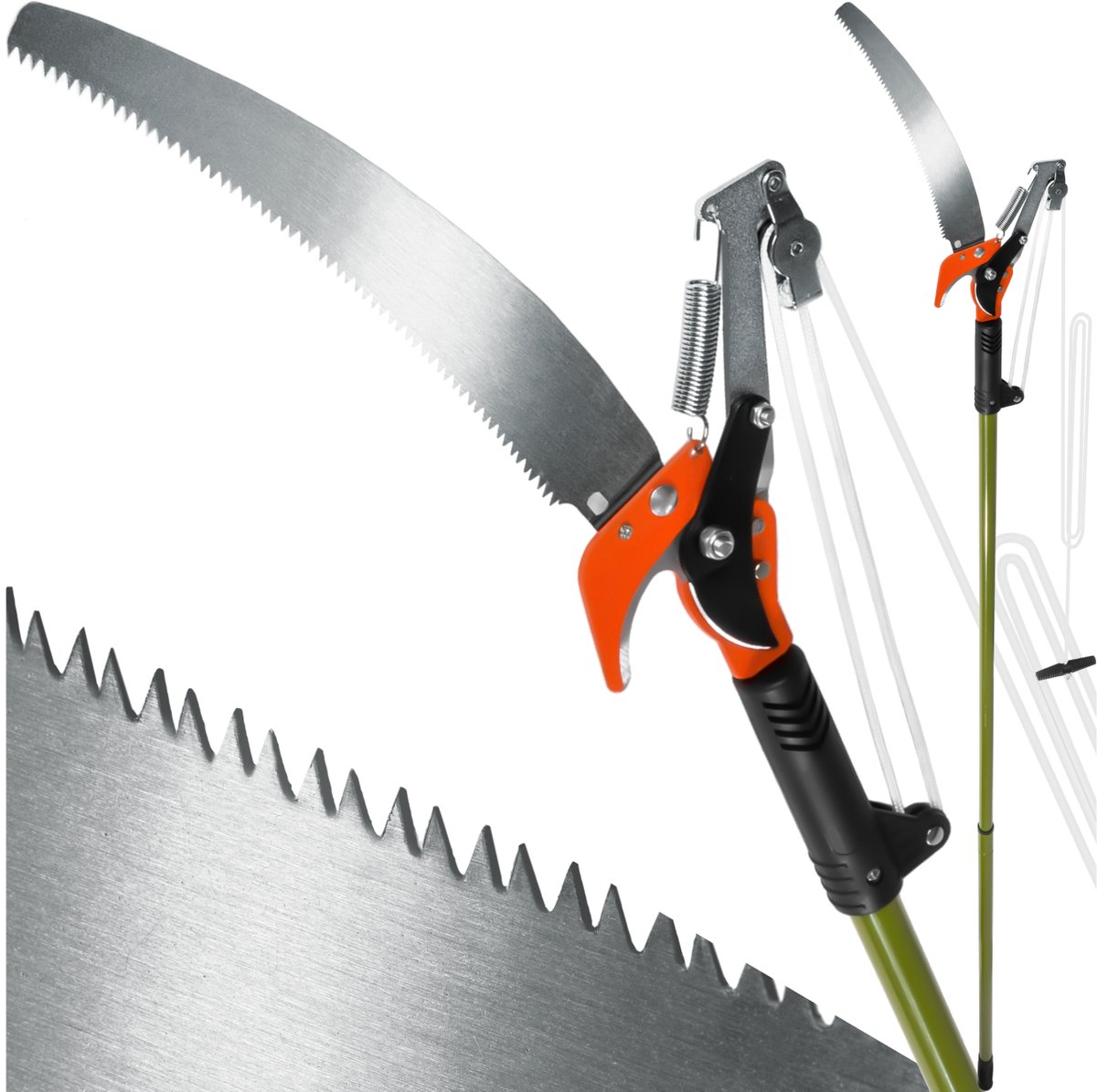 Bol.com tectake® Telescopische Snoeischaar - Heggenschaar - 161 - 260 cm - Takkenschaar - Op Steel - Stokheggenschaar met Trekka... aanbieding