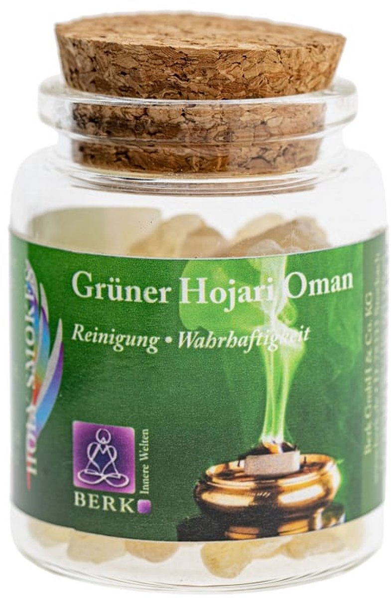 BERK Wierookhars Groene Hojari Oman in Glas Zwart