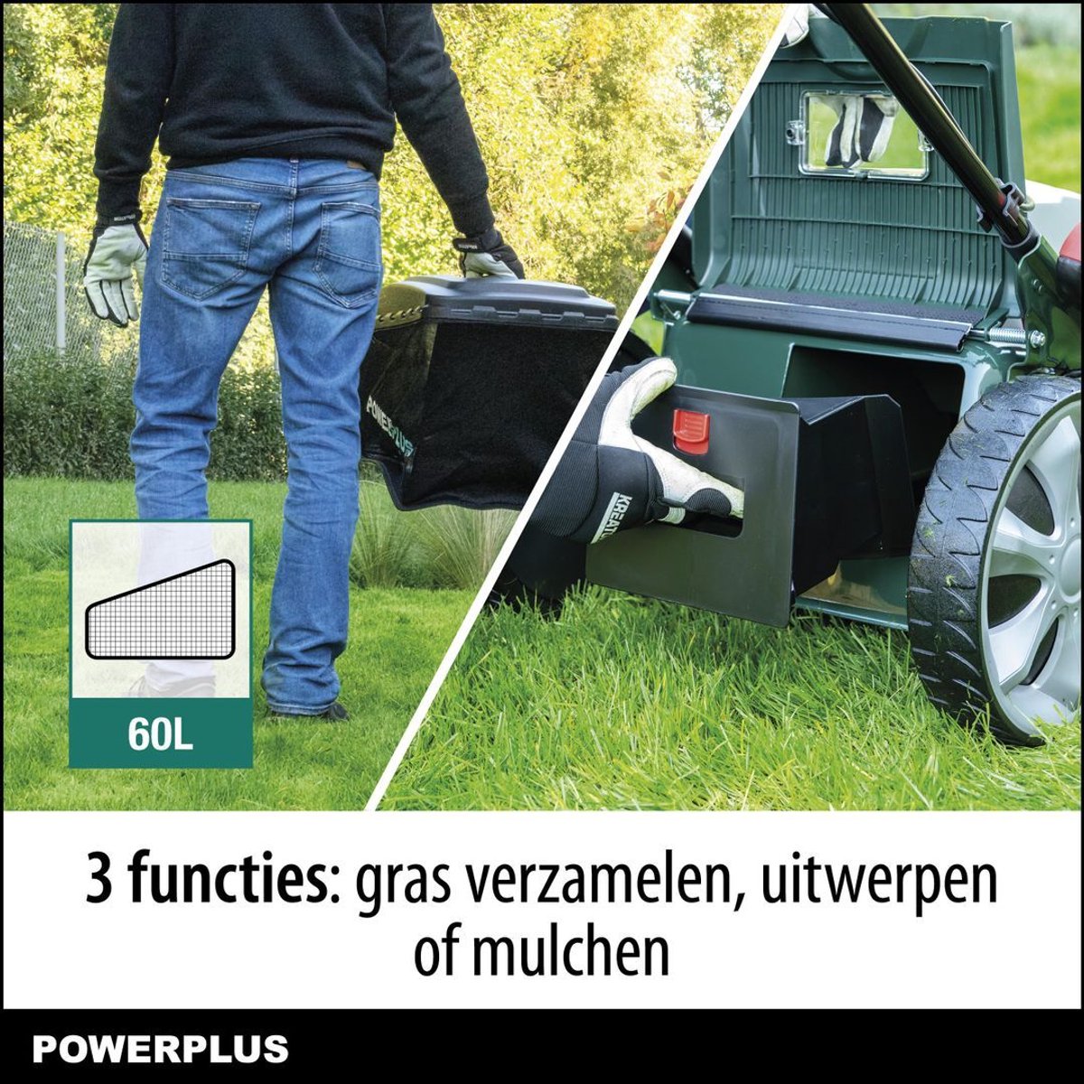 Powerplus elektrische grasmaaier POWPG10240 - 1800 W, 460 mm Ø grasmachine, tuintoestel, met grasopvangsysteem, mulchen en achteruitworp – foto 4