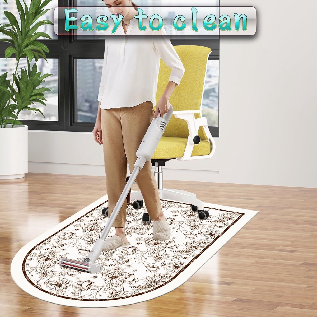 Bureaustoel Vloerbeschermingsmat, Krasbestendig en Antislip Mat voor Harde Vloeren, 80 x 160 cm