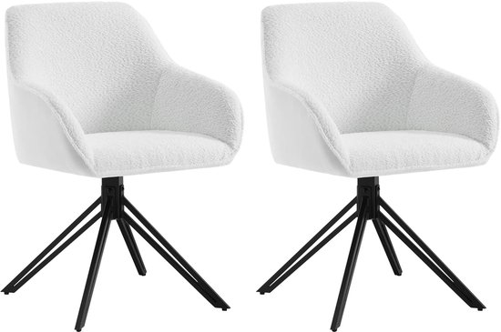 Set van 4 Draaibare Eetkamerstoelen – Fluweel/Kunstleer