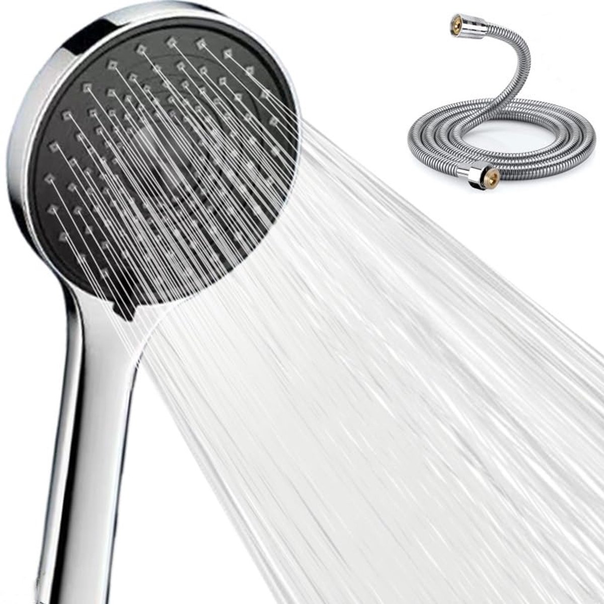 Ibenzoa® Hogedruks douchekop met 3 straalsoorten - 1,5m slang