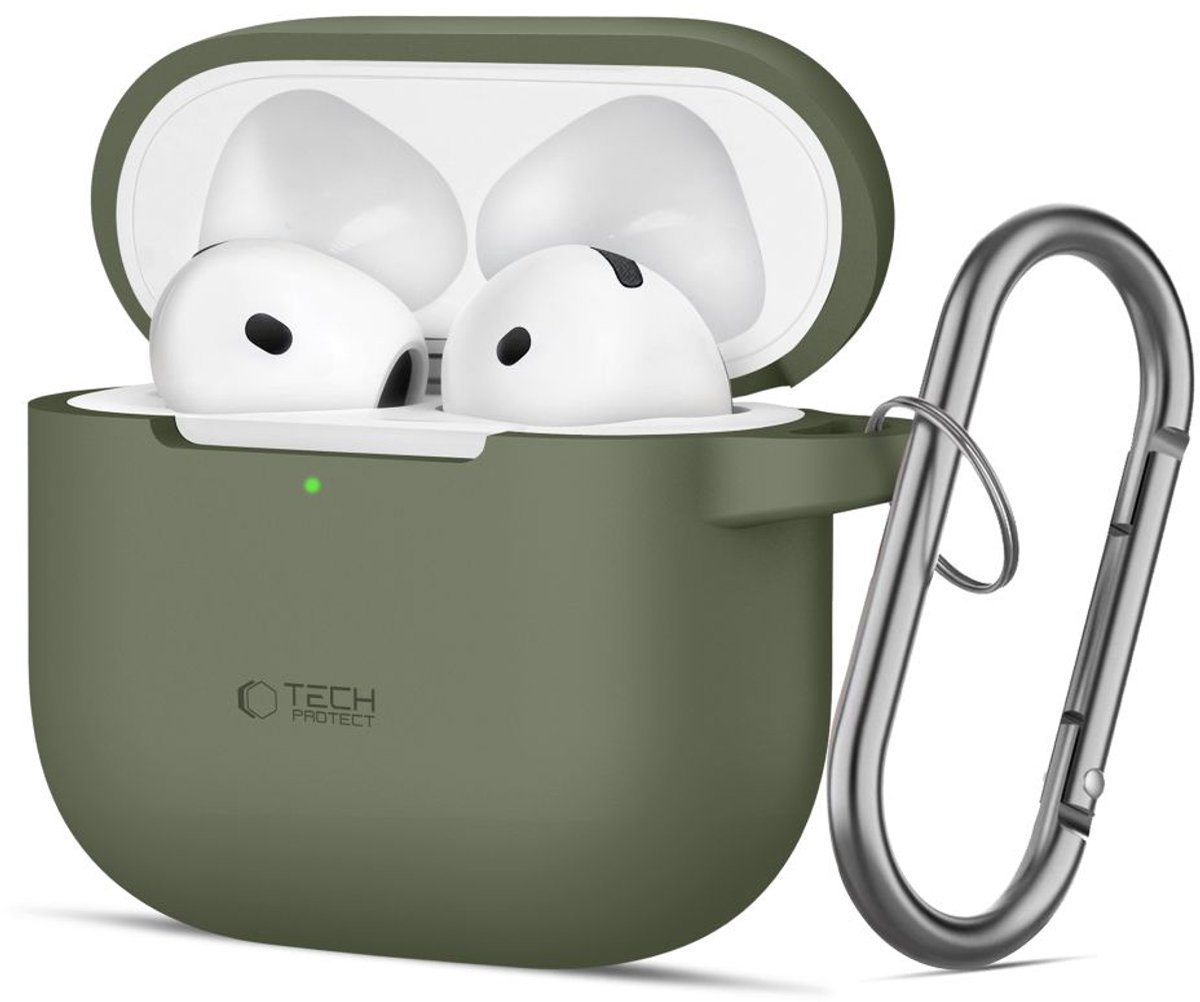 Tech-Protect Hook Case Voor Apple Airpods 4 Anti-Slip Siliconen Bescherming