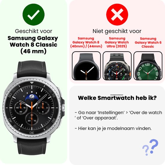 Screenprotector - 3 Stuks - Geschikt voor Samsung Galaxy Watch 8 Classic (46 mm) - Sterk & Shockproof - Tempered Glass - Beschermglas Screen Cover - Gehard Glas - Bescherm Protector voor Smartwatch