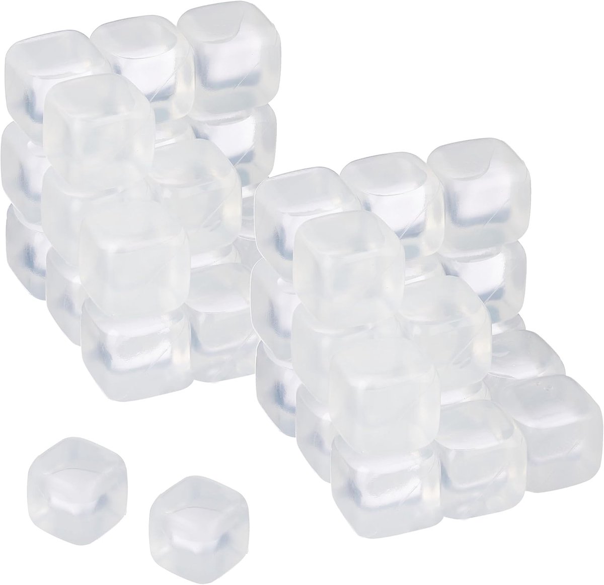 Doodadeals® Herbruikbare IJsblokjes – IJsklontjes – Transparant – XXL – Vierkant – 8 stuks