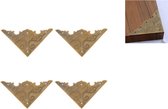 Set de protections d'angle Meubles anciens - Décoration en Messing - Armoire à bijoux en bois - Protection complète - Protection d'angle en métal - 4 pièces - Protection d'angle pour livres