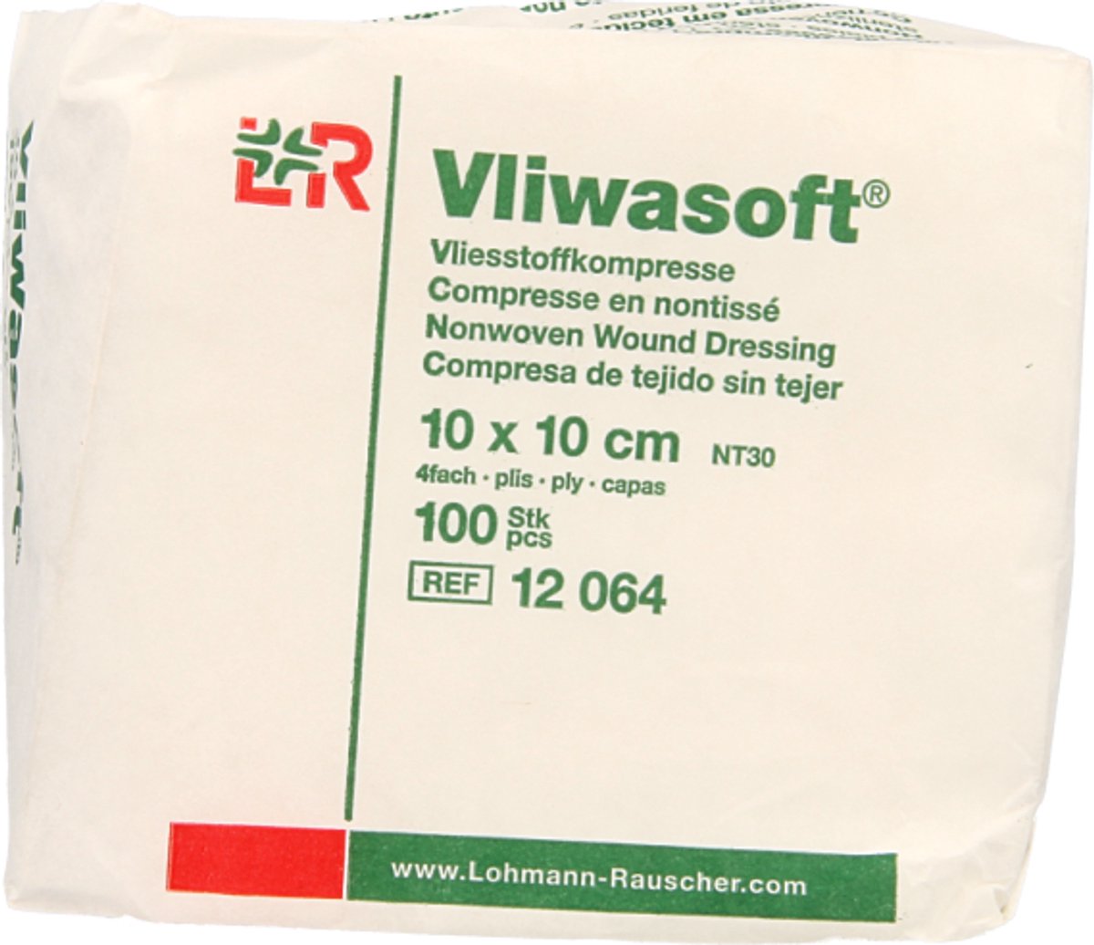 Goedkoopste Vliwasoft Vlieskompres 10 x 10cm 4-laags 100 Stuks