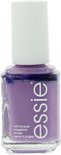 Essie nagellak in de kleur paars met een witte dop. Etiket met 'nail lacquer'.