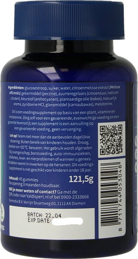 Valdispert Slaap Gummy - Citroenmelisse helpt te ontspannen en sneller in slaap te vallen* - 45 gummies