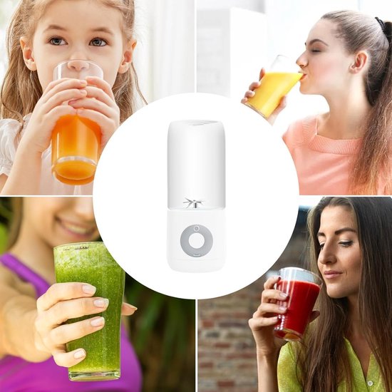Draagbare Blender USB - Persoonlijke Smoothie Maker - 6-RVS Messen Juicer - Oplaadbare Mixbeker - Voor Fruit & Groenten - Transparant - 500ml - 1 Stuk — afbeelding 3