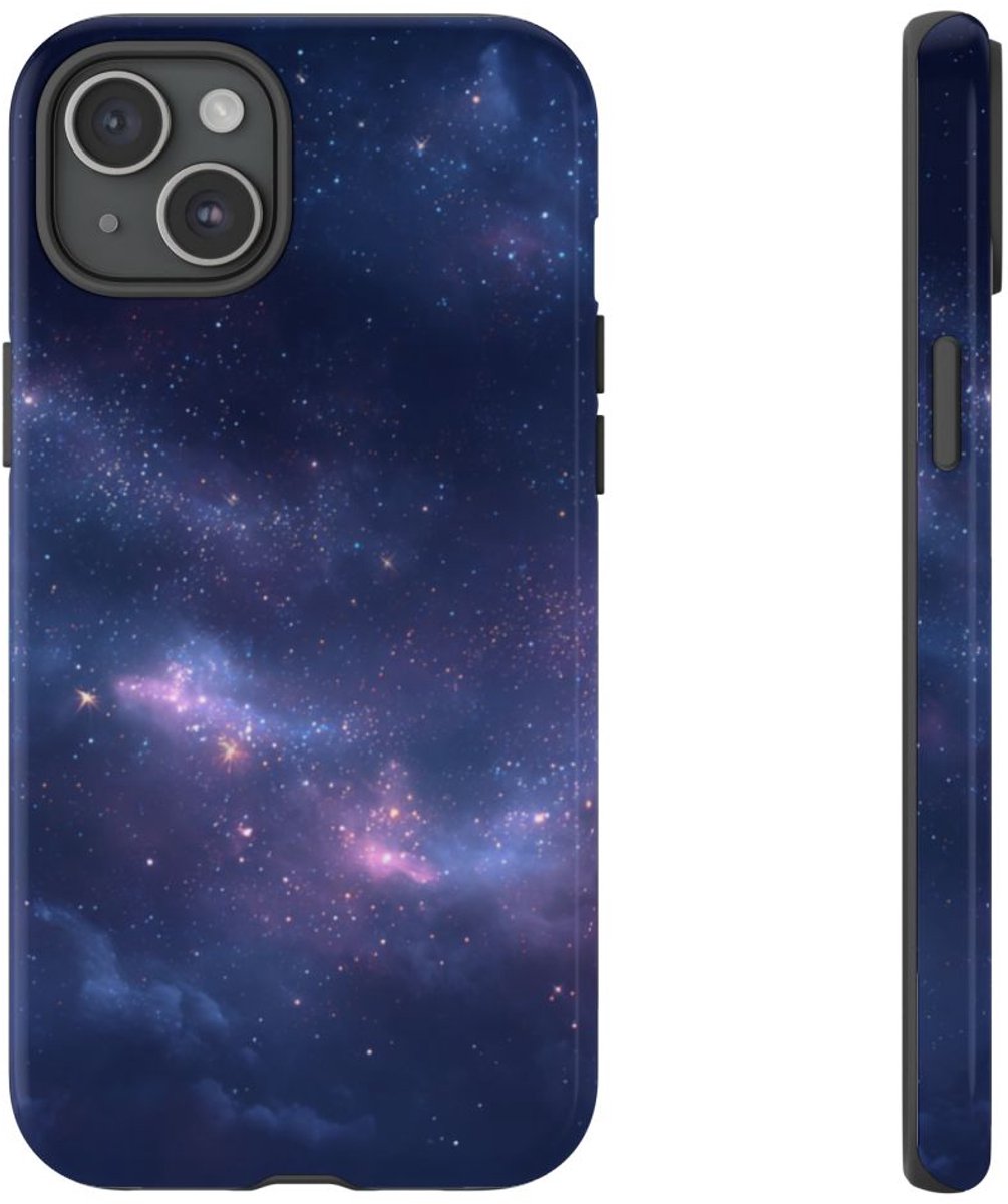 Sterrennevel Nachtelijke Hemel – Telefoonhoesje Geschikt voor iPhone 15 Plus