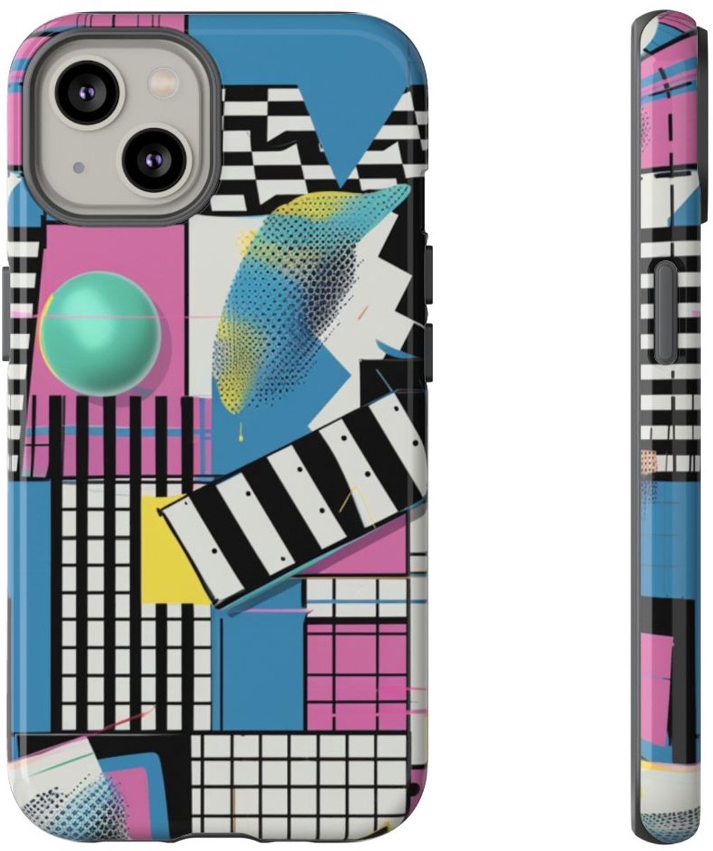 Kleurrijk Geometrisch Abstract Patroon – Telefoonhoesje Geschikt voor iPhone 14