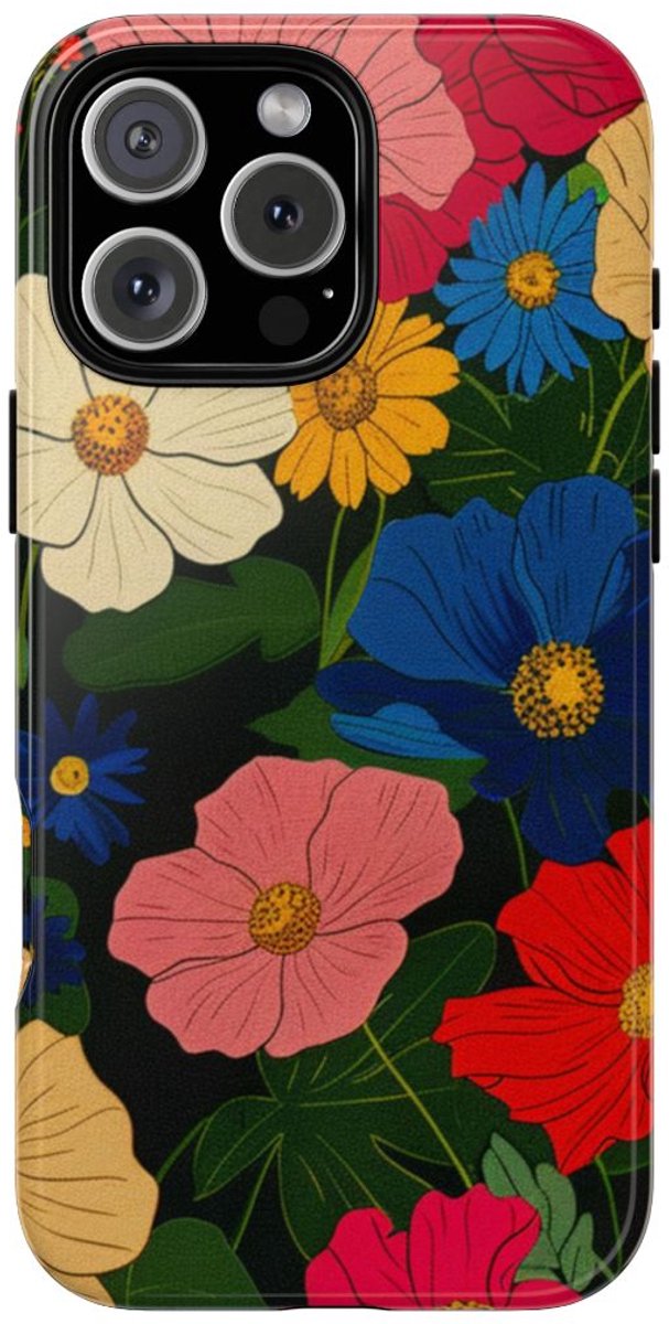 Kleurrijk Bloemenpatroon – Telefoonhoesje Geschikt voor iPhone 16 Pro Max