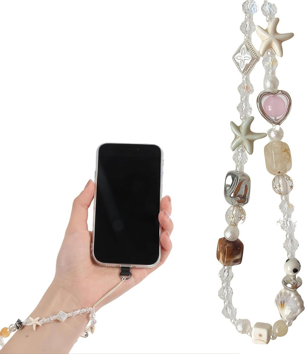 Schattige Parel Polsband Telefoonhanger - Accessoires voor Smartphone - Esthetische Telefoon Deco