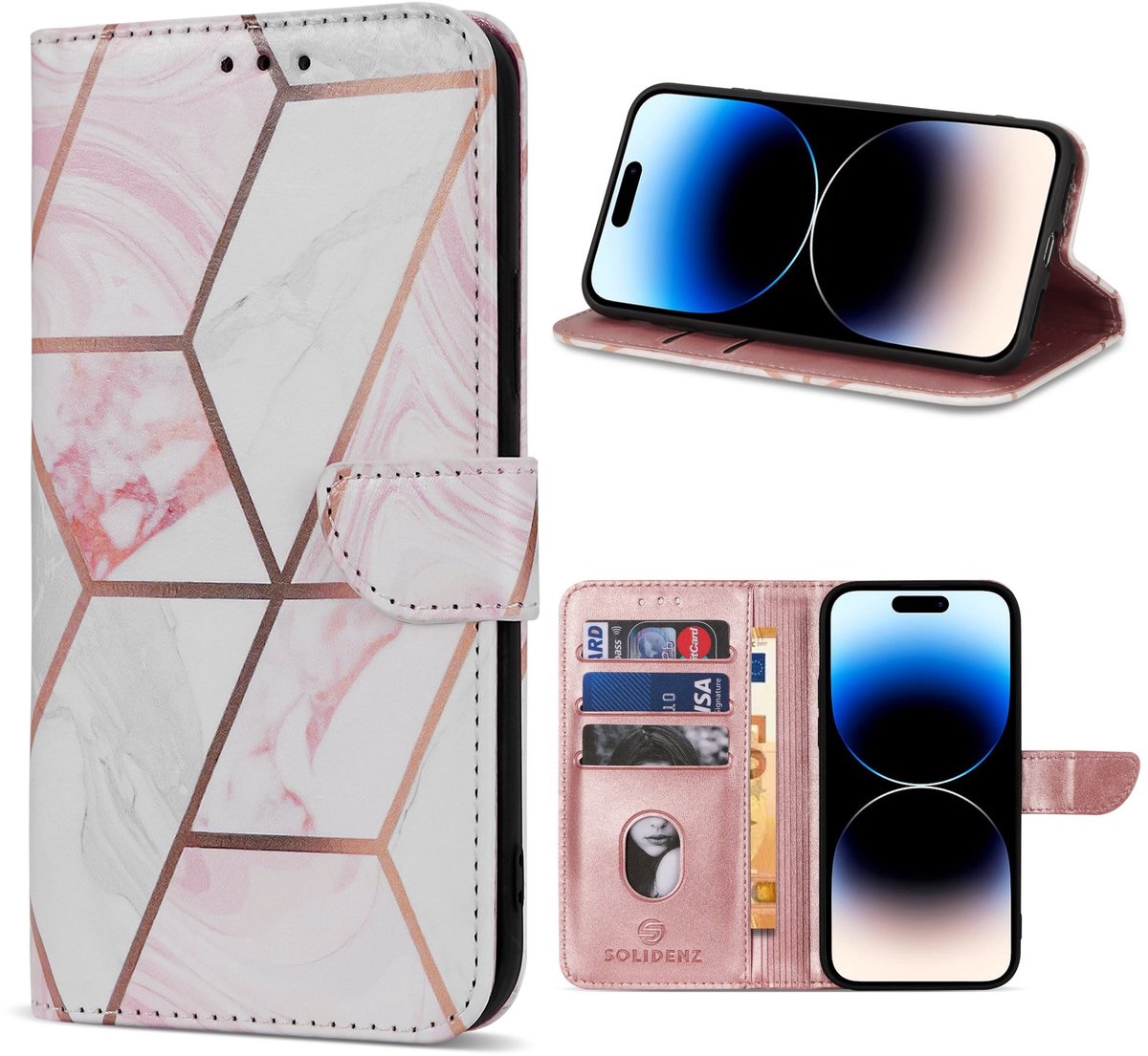 Solidenz hoesje - Geschikt voor Apple iPhone 17 - Bookcase - Marmer