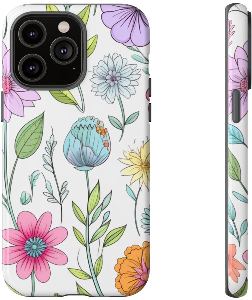 Kleurrijk Bloemenpatroon – Telefoonhoesje Geschikt voor iPhone 14 Pro Max