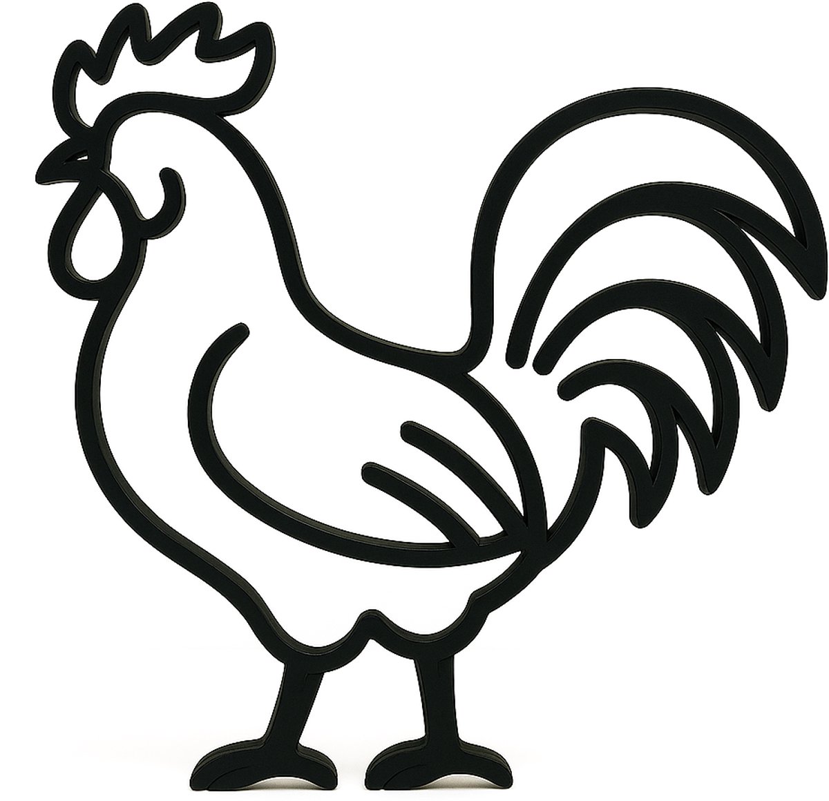 Haanbeeldje - zwart - 20 cm breed