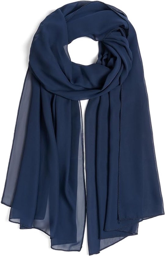 Omslagdoek - Chiffon sjaal - Dames Sjaal - Dunne omslagsjaal - Stola - Shawl - Blauw - 200*70cm - Omslagdoeken voor Avondjurken - Chiffon Stola - voor Bruid Bruiloft Sjaal