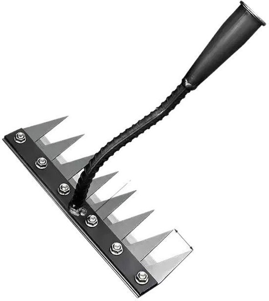 8-tands koolstofstalen onkruidhark – afneembaar