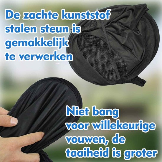 Opvouwbare Kinderwagen Zonnescherm - UPF50+ Anti-UV Luifel - Waterdicht - Universele Pasvorm - Zonbescherming - Voor Baby's & Peuters - Zwart - Standaardformaat - 1 Stuk van Merkloos — afbeelding 5
