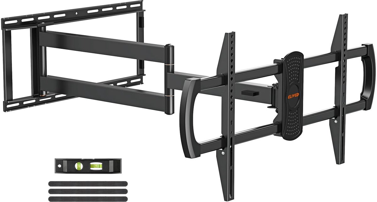ELIVED TV-muurbeugel met extra lange arm van 1027 mm voor de meeste 42-90 inch tv's tot 68 kg, draaibare arm 1 m 100 cm 1000 mm, kantelbare tv-beugel, max. VESA 800 x 400 mm, EV3029