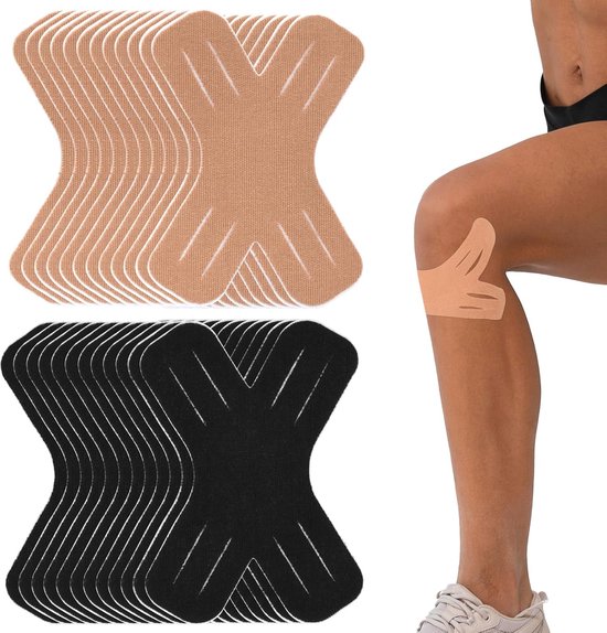 Knie kinesiologie tape voorgesneden knieën peesband ondersteunende band tape - elastische ademende knie schoudergewricht ondersteuning beschermende sporttape voor wandelen voetbal basketbal hardlopen tennis, 24 stuks