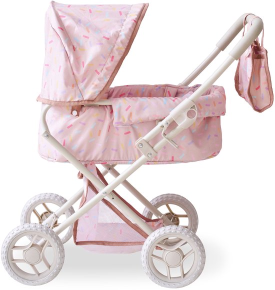 Kinderplay Poussette 3-en-1 Pour Poupée – Poignée Réglable 32-63 Cm – Cadre Léger, Roues Mousse, Housse Amovible Lavable – Compatible Poupées 40 Cm – Dès 3 Ans