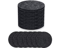 SUPERFA 30-pack ronde vilten onderzetters voor glazen, antislip absorberende glasonderzetters voor kopjes, tafel, bar, glas (donkergrijs)