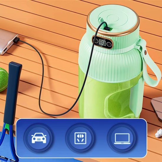 Blender To Go - Smoothie Maker - Roze - Oplaadbare Mini Blender - Smoothies & Shakes - Draadloos & Draagbaar - Fruit Mixer - USB Oplaadbaar - 1.5L van Merkloos — afbeelding 5