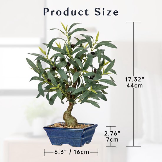 Leaf Design UK Kunstmatige olijfboom in zwarte plastic pot, 120cm (4ft