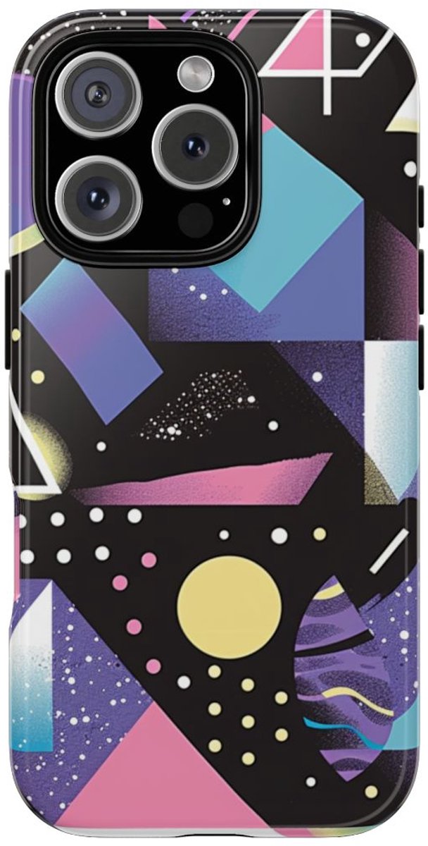 Geometrisch Vaporwave Abstract Patroon – Telefoonhoesje Geschikt voor iPhone 16 Pro