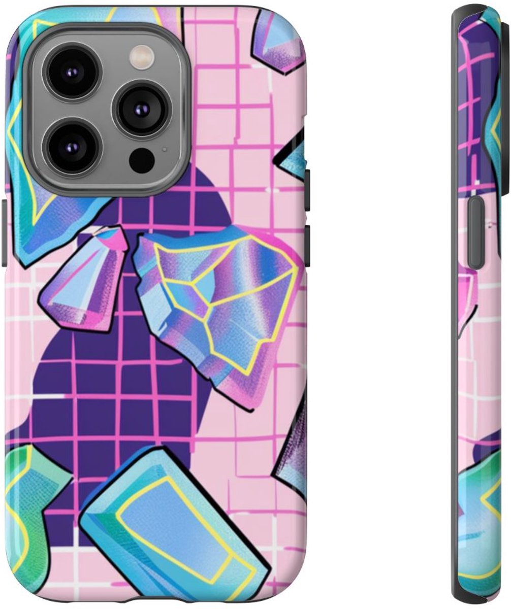 Kleurrijk Kristalpatroon – Telefoonhoesje Geschikt voor iPhone 14 Pro