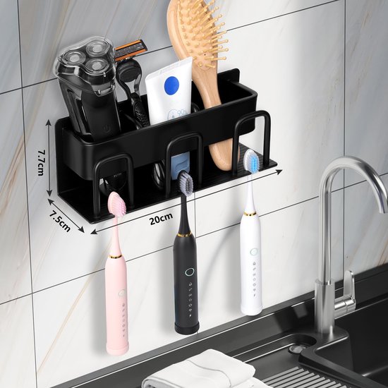 YYBO Opsteekborstelhouder, tandenborstelhouder, elektrische tandenborstelhouder, tandenborstelhouder muur, houder elektrische tandenborstel, badkamer tandenborstelkophouder (zilver, groot YYBO Opsteekborstelhouder, tandenborstelhouder, elektrische tandenborstelhouder, tandenborstelhouder muur, houder elektrische tandenborstel, badkamer tandenborstelkophouder (zilver, groot