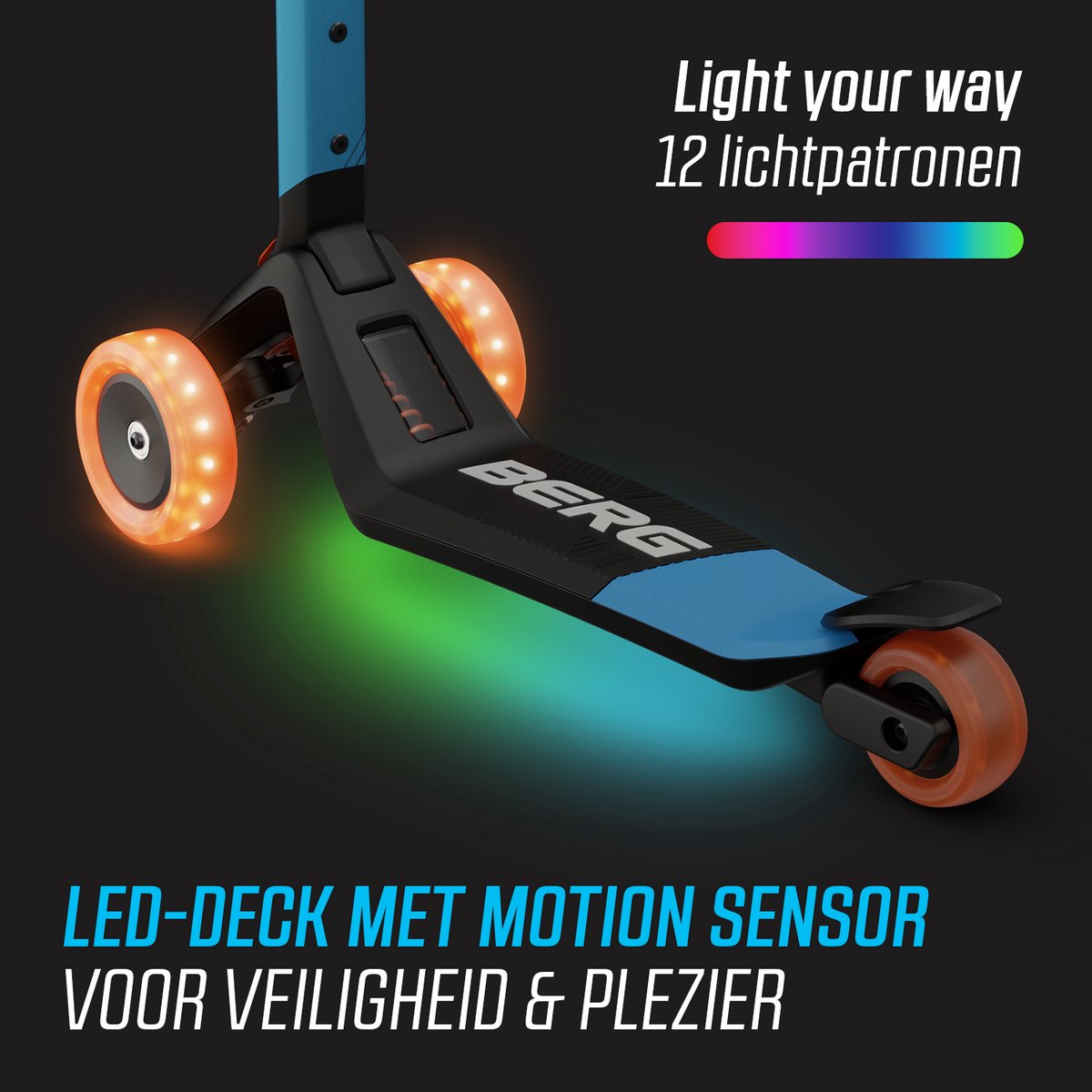BERG Nexo Kinderstep - Step 3 wielen - Vanaf 2 jaar - Opvouwbaar - In hoogte verstelbaar - Incl. LED-deck + LED wielen - Blauw — afbeelding 9