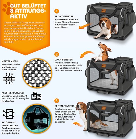 KingCamp Opvouwbare hondenbox, draagbare huisdierbox met ademend gaas, lichtgewicht pop-up hond kat boxen, hondenpen huisdierkooi met draagtas voor puppy kitten konijn binnen buiten, zwart, S KingCamp Opvouwbare hondenbox, draagbare huisdierbox met ademend gaas, lichtgewicht pop-up hond kat boxen, hondenpen huisdierkooi met draagtas voor puppy kitten konijn binnen buiten, zwart, S