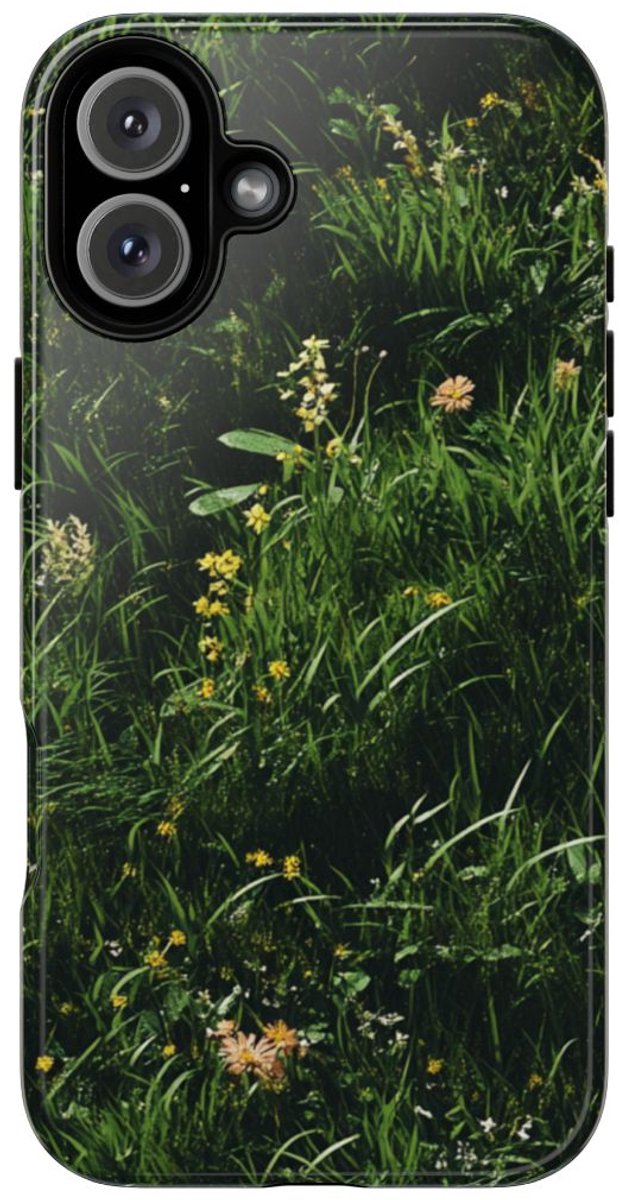 Bloemenweide in Detail – Telefoonhoesje Geschikt voor iPhone 16 Plus