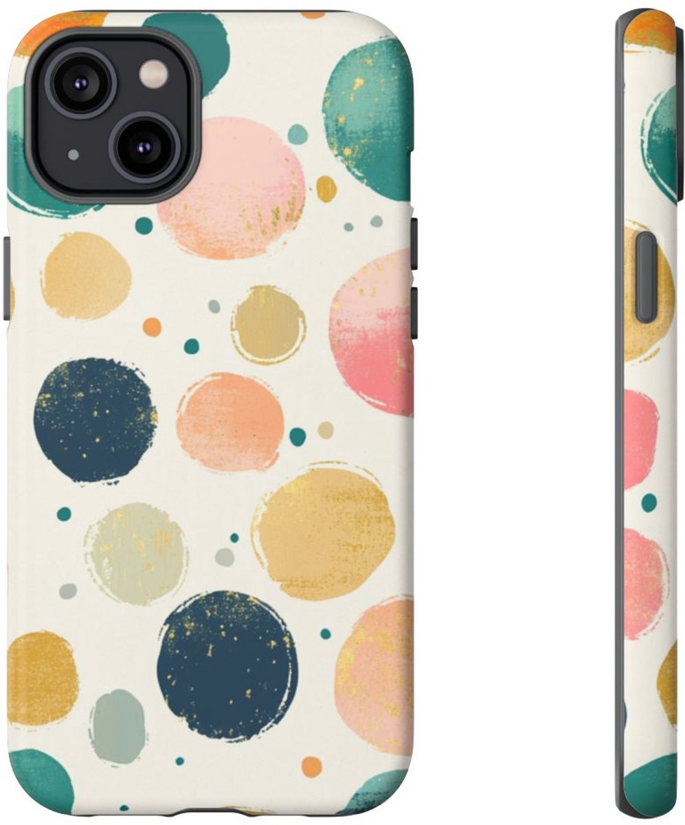 Vrolijk Abstract Stippenpatroon – Telefoonhoesje Geschikt voor iPhone 14 Plus
