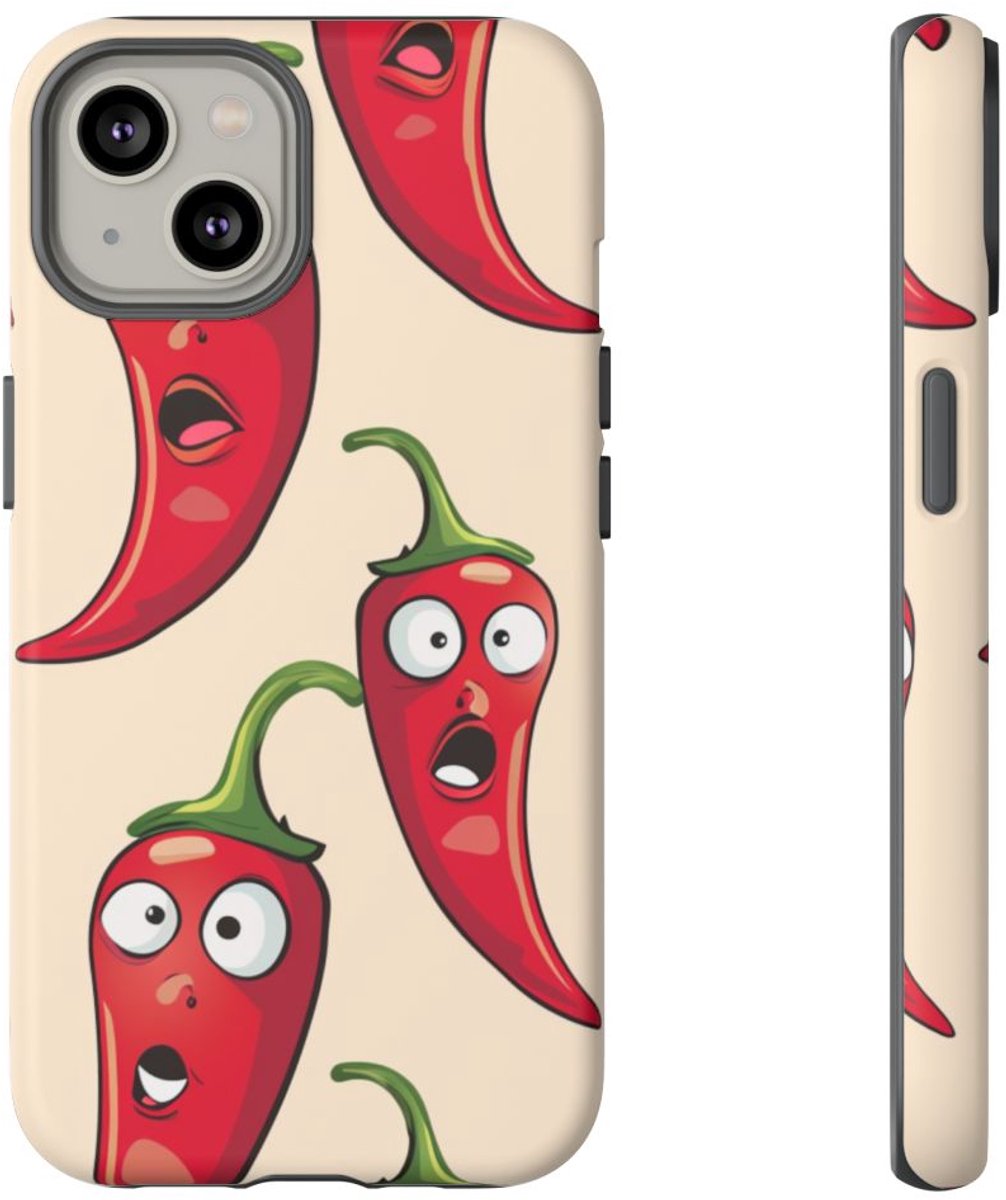 Grappig Rood Chilipeperpatroon – Telefoonhoesje Geschikt voor iPhone 14