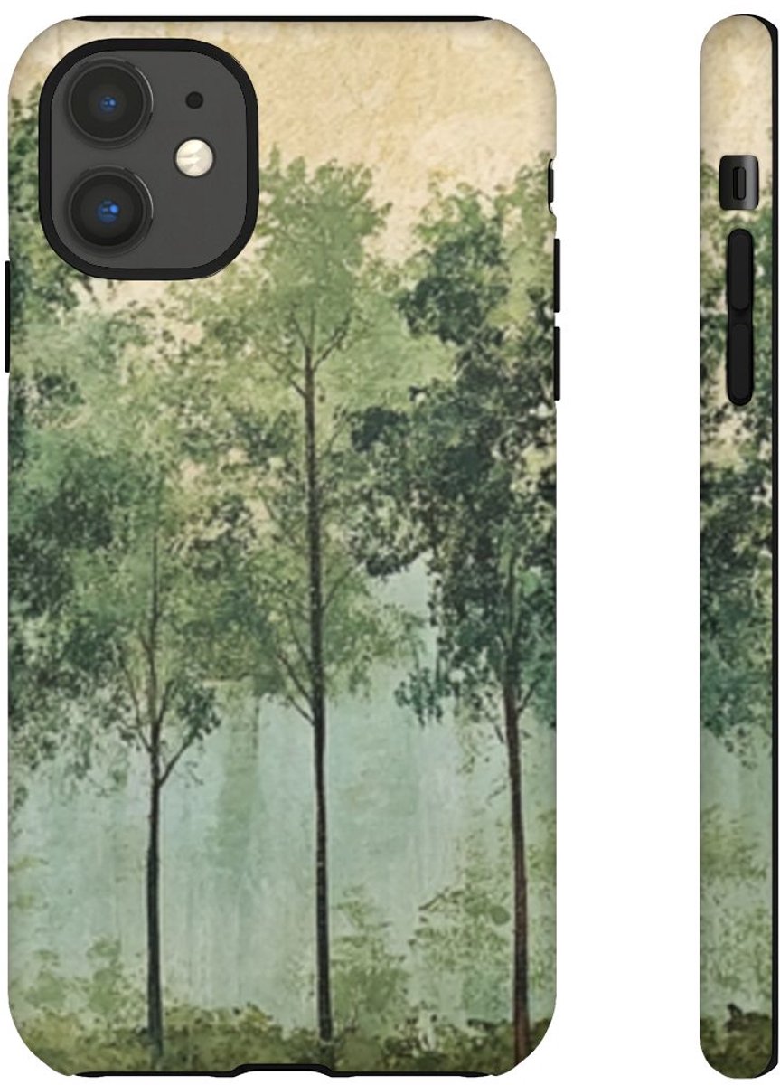 Groene Boomlijn Muurkunst – Telefoonhoesje Geschikt voor iPhone 11