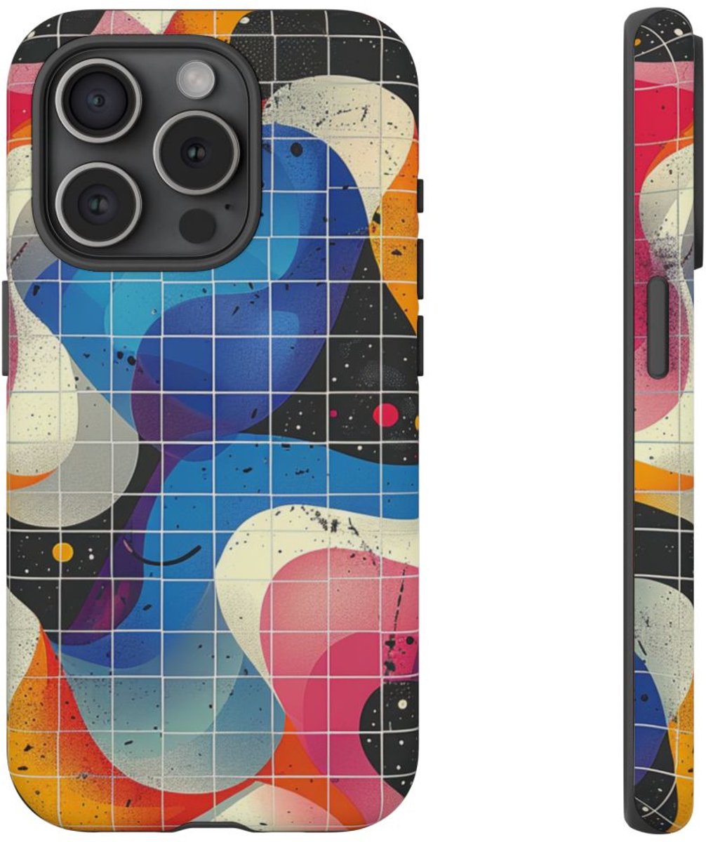 Kleurrijk Abstract Golvend Patroon – Telefoonhoesje Geschikt voor iPhone 15 Pro