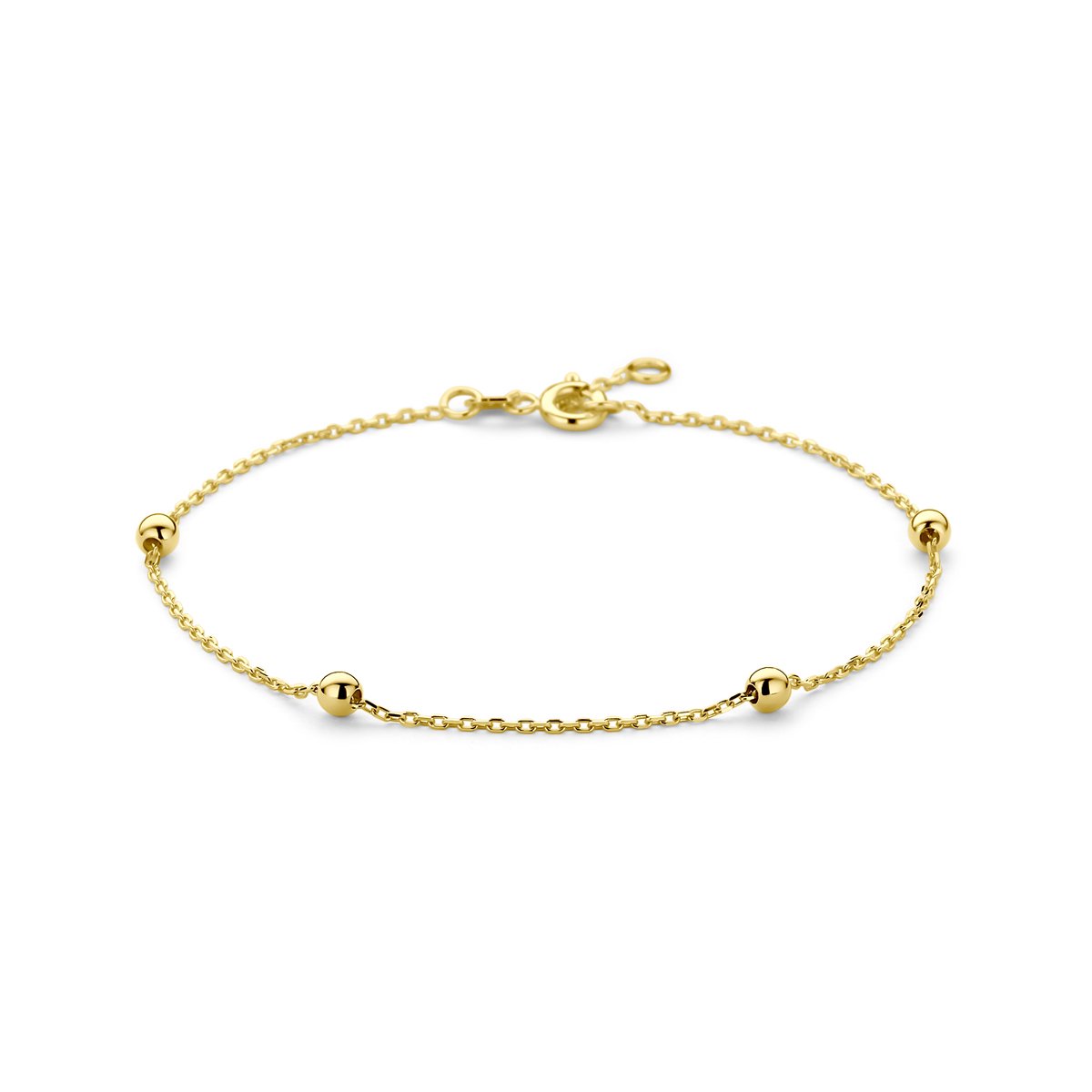 Marie Celeste armband anker en bolletjes 1,0 mm 17,5 - 18,5cm - Goud