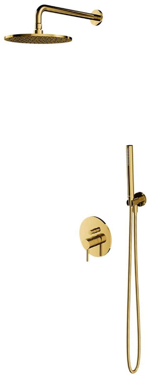 OMNIRES Y - Doucheset met inbouwkraan, met inbouwdeel, diameter 25 cm, goud SYSY19GL