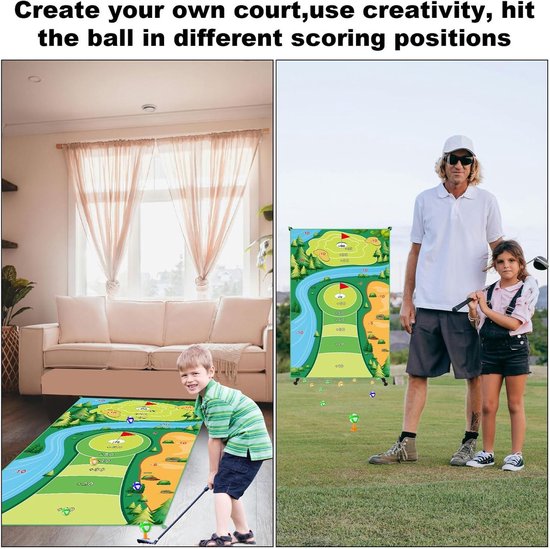 Allecto Plus - Golfmatset 120x180cm voor Indoor Golfspel - Chipping & Minigolf - Wasbaar - Golfaccessoires voor Familie & Kinderen - Speloefening van Allecto Plus — afbeelding 2