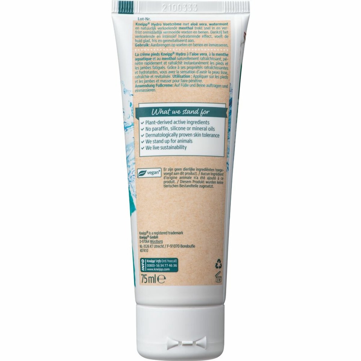 6x Kneipp Voetcrème Hydro 75 ml