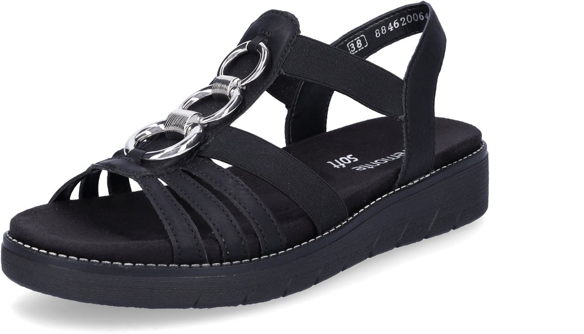 Remonte D2073-02 Sandalen zilveren versiering Zwart