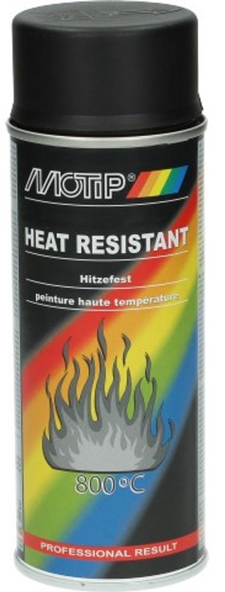 Bombe de peinture Motip pour Auto Noir mat 800° / 400ml / M04031 Neuf