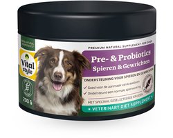 Vitalstyle Supplement Hond Pre- & Probiotics Spieren & Gewrichten 200 gr