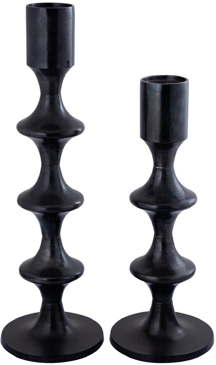 PTMD Kandelaar Taika - Zwart - 31x31x92cm