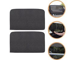 2 stuks Zonnescherm auto baby - Zonnescherm Auto Zijruit - Magnetisch zonnescherm voor ramen - 78*50 cm transparant net - Met 6 magneten - Universeel zonneschermnet voor auto's - Transparante raamafdekking - Zwart
