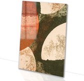 Abstracte vormen met warme tinten - Abstract glazen schilderijen - Muurdecoratie vormen - Abstracte kunst - Schilderij op acrylglas - Kunstwerk - acrylglas 50x75 cm
